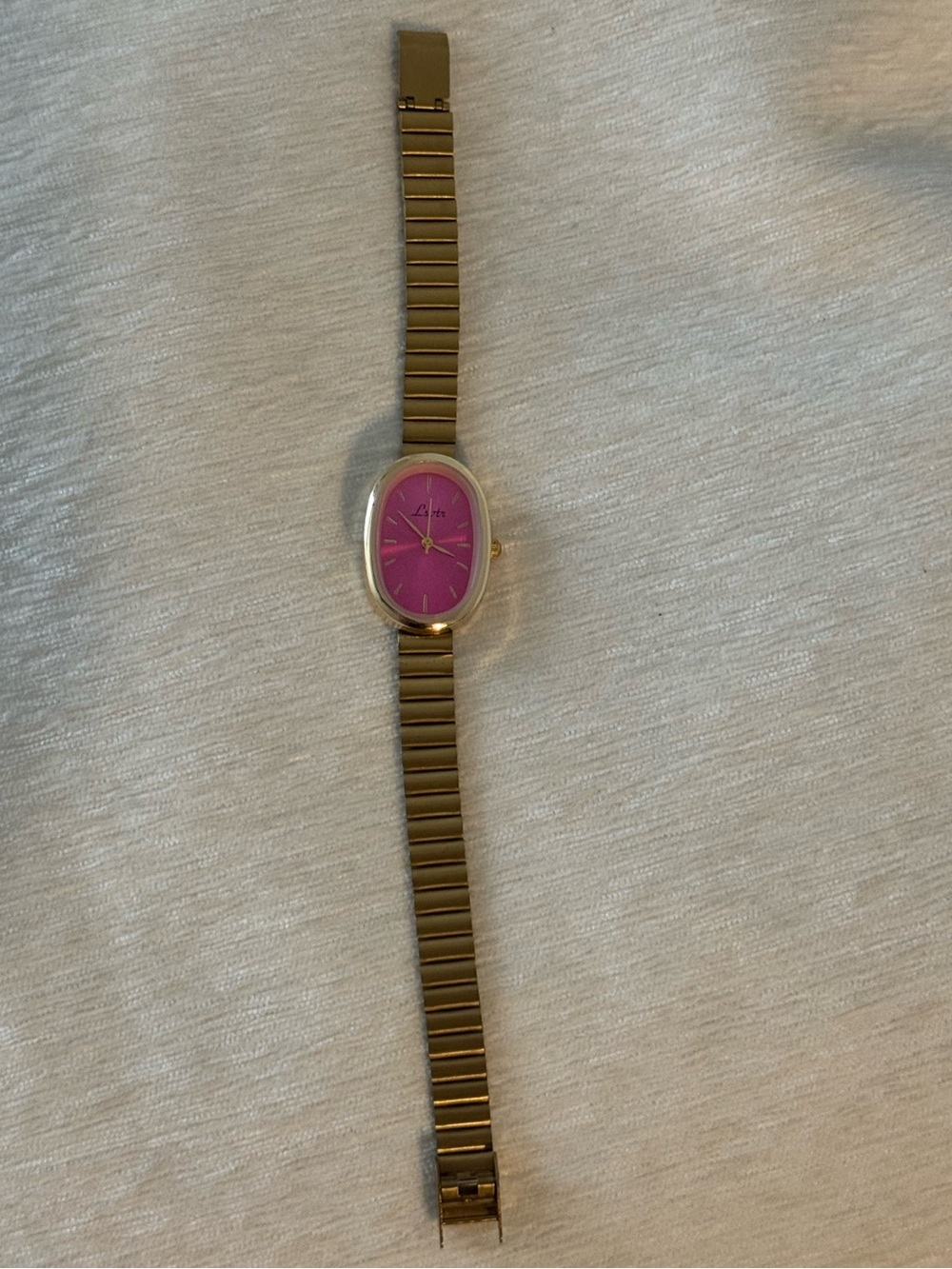 Vintage Style Gold-Tone Women's Watch with Hot Pink Dial | NWOT - Picture 5 of 8